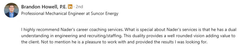 Mechanical Engineer Career Coaching Client Review Mechanical Engineer Career Coaching Client Review